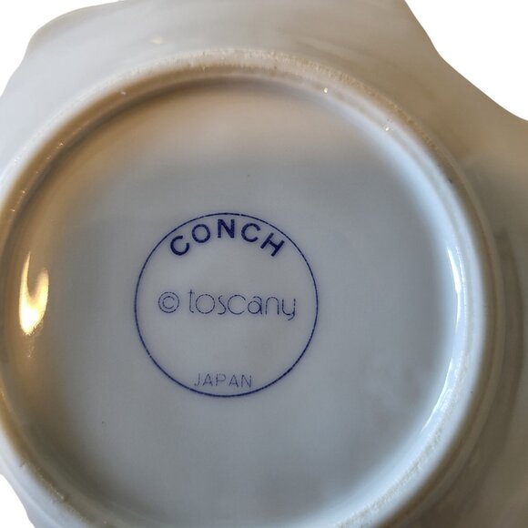 Toscany Conch Porcelain Scallop Shaped Fish Bowls Vintage Coastal Kitchen Decor - Picture 9 of 10